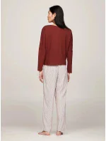 Dámské tričko s dlouhým rukávem UW0UW04153 DW5 kaštanové - Tommy Hilfiger