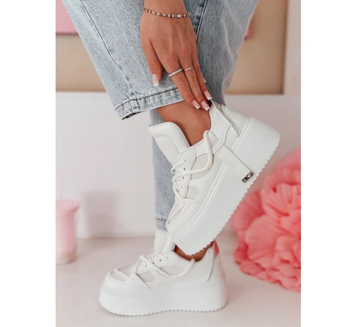 UPSOLE dámské tenisky na vysoké platformě bílé FashionStreet ZY0849