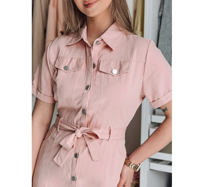 LOVE ME MIDI midi košilové šaty růžové FashionStreet EY2593 LOVE ME MIDI midi košilové šaty růžové FashionStreet EY2593