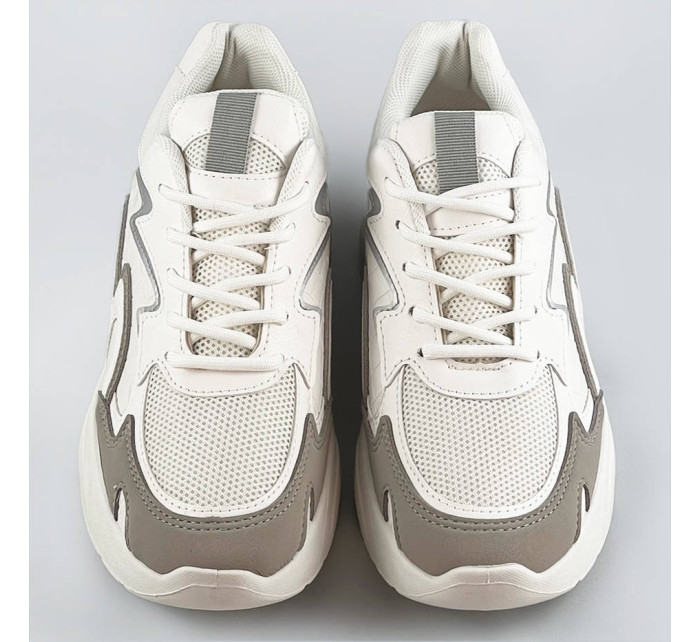 Bílé dámské sportovní boty na platformě (C1090)