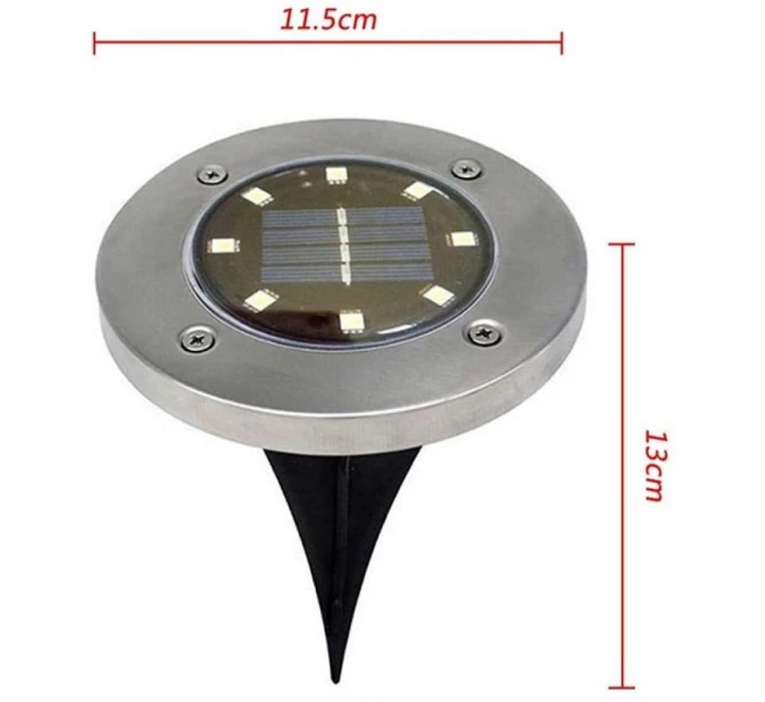 SOLÁRNÍ LAMPA 8 LED SMD PRO PROLOMENÍ KPL.4PCS