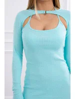 Mentolové pruhované šaty na míru Mentolové pruhované šaty na míru