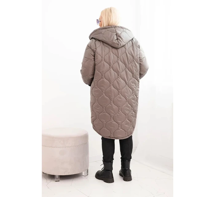 Dámská bunda Plus Size prošívaná s kapucí fango