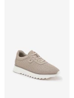 Kožené Sportovní Boty Na Platformě S Leskem D&A LR51-629 Béžové Kožené Sportovní Boty Na Platformě S Leskem D&A LR51-629 Béžové