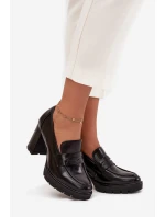 Dámské polobotky na podpatku z ekokůže Černé model 21710758 - Boto Dámské polobotky na podpatku z ekokůže Černé model 21710758 - Boto