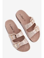 Dámské pantofle s ozdobami Zlaté model 22125803 - Boto