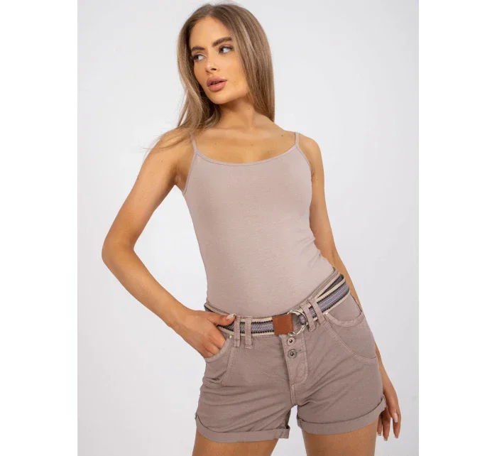 Šortky D63990Z62190K tmavě lila