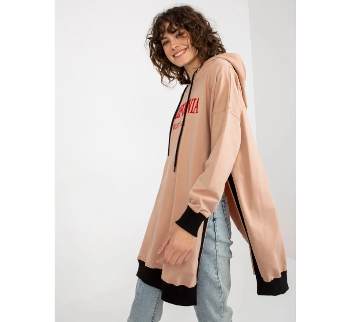 Dlouhá mikina VI BL 327.70P hnědá - FPrice