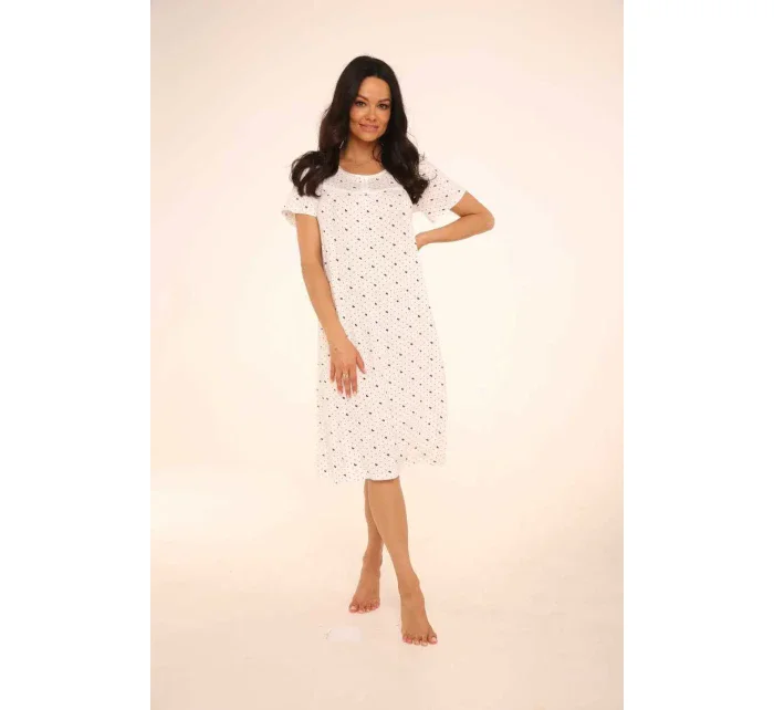 Dlouhá dámská noční košile s krátkými rukávy model 7934858 - De Lafense