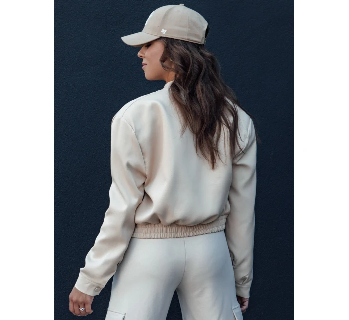 Dámská bunda bomber PRIEV béžová FashionStreet TY4306 Dámská bunda bomber PRIEV béžová FashionStreet TY4306