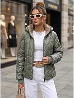 Kurtka damska przejściowa z odpinanym kapturem zielona model 22358073 - FashionStreet Kurtka damska przejściowa z odpinanym kapturem zielona model 22358073 - FashionStreet