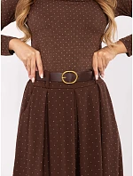 Elegantní maxi sukně s ozdobným lemem hnědá (19720) Elegantní maxi sukně s ozdobným lemem hnědá (19720)