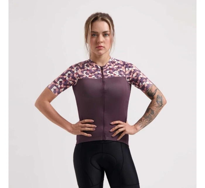 Rogelli ESSENTIAL GRAPHIC dres bordó-korálová M