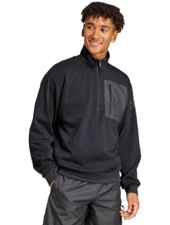 Pánská mikina adidas City Escape Fleece Half-Zip GD černá JF3290 pánské