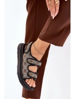 Dámské Vzorované Textilní Sandály Se Zlatými model 21688030 - Boto Dámské Vzorované Textilní Sandály Se Zlatými model 21688030 - Boto