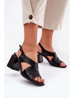 Elegantní Dámské Sandály Na Podpatku Vinceza 62238 Černé