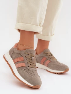 Dámské tenisky z přírodního semiše tmavě zelené model 22013959 - EVENTO