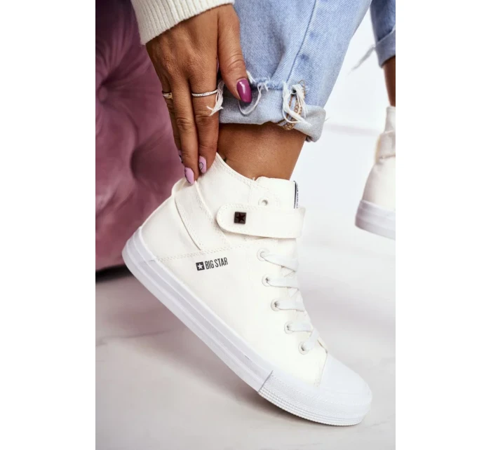 Dámské vysoké tenisky Big Star - bílé Dámské vysoké tenisky Big Star - bílé