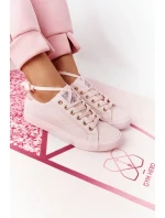 Dámské Kožené Tenisky CROSS JEANS HH2R4004C Růžové Dámské Kožené Tenisky CROSS JEANS HH2R4004C Růžové