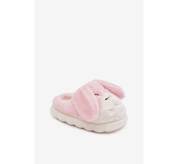 Dětské chlupaté bačkory – růžové s králíčky Farnise Dětské chlupaté bačkory – růžové s králíčky Farnise