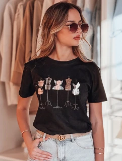 Dámské tričko s potiskem MANETEE černá FashionStreet RY2729