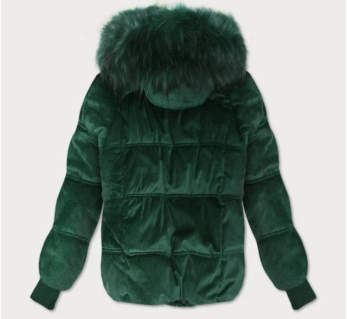 Tmavě zelená dámská bunda s kapucí model 21242242 - Libland