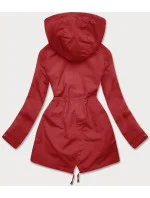 Tenká červená bunda parka s ozdobným lemováním model 19767196 - J.STYLE Tenká červená bunda parka s ozdobným lemováním model 19767196 - J.STYLE