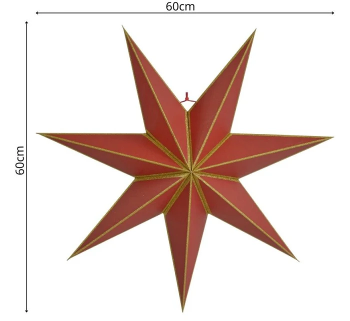 FSC závěsný papír DECORATIVE STAR 18x60CM RED 7 odstínů MICA