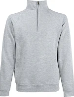 Fruit of the Loom Premium Zip Neck Sweat Mikina s 1/4 zipem 16.2032 heather grey
