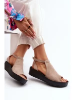 Dámské sandály z  béžové model 21646413 - Zazoo