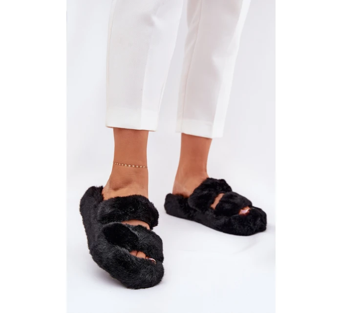 Dámské Kožené Pantofle Na Platformě Černé Talfedi Dámské Kožené Pantofle Na Platformě Černé Talfedi