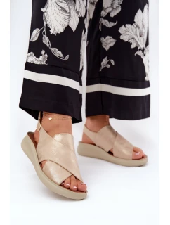 Dámské Sandály Z Eko Kůže Zlaté model 21691831 - Boto