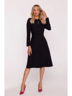 model 21319063 Šaty s mašlí černé - STYLOVE