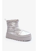 Dámské sněhule na masivní platformě model 21819220 Stříbrná - SEASTAR Dámské sněhule na masivní platformě model 21819220 Stříbrná - SEASTAR