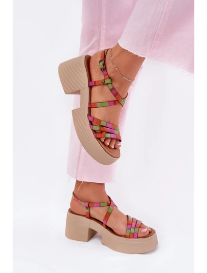 Sandály na podpatku model 215023 Step in style Sandály na podpatku model 215023 Step in style