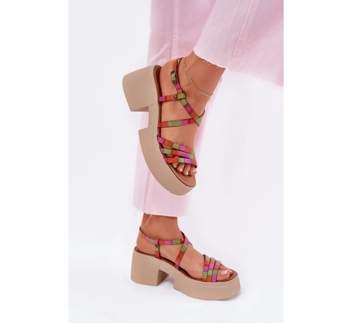 Sandály na podpatku model 215023 Step in style Sandály na podpatku model 215023 Step in style