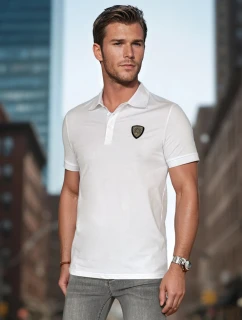 Pánská polokošile s nášivkou bílá Dstreet model 21988766 - FashionStreet