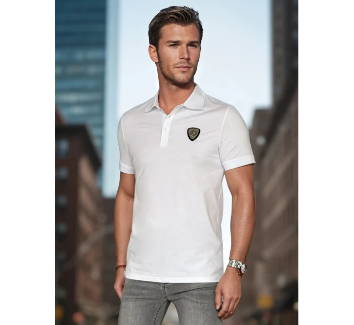 Pánská polokošile s nášivkou bílá Dstreet model 21988766 - FashionStreet