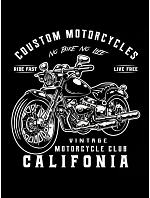Pánské tričko s potiskem motorky černé FashionStreet NX050R