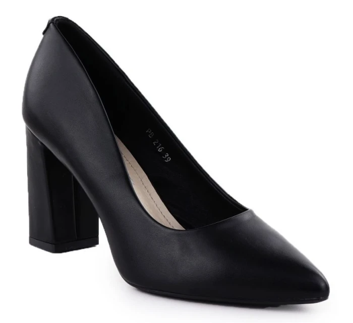 Černé lodičky na jehlovém podpatku černé Sergio Leone PB216