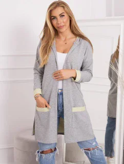 Dvoubarevná bunda s kapucí žlutá+šedá