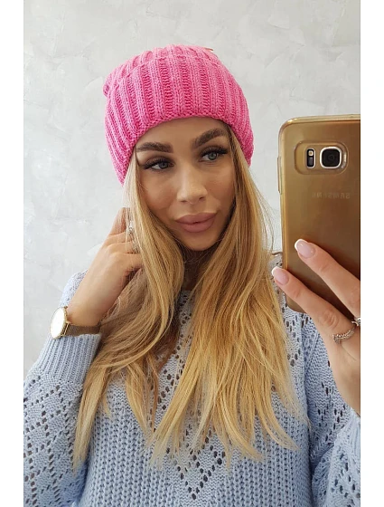 Čepice Magda s model 18751325 K293 růžová neonová - K-Fashion