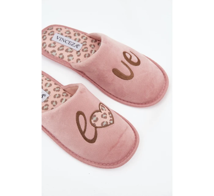 Dámské pantofle LOVE model 21710307 růžové - VINCEZA Dámské pantofle LOVE model 21710307 růžové - VINCEZA