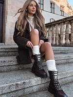 Dámské trapery boty z eko kůže čokoládové Bellora