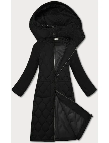 Černá dámská prošívaná bunda pro přechodné období s ke kolenům l 20762464 - WAY MODE Černá dámská prošívaná bunda pro přechodné období s ke kolenům l 20762464 - WAY MODE