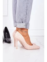 Elegantní Lodičky Na Jehlovém Podpatku Béžové model 21547404 - Boto