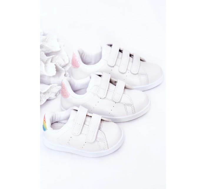 Dětské Tenisky Se Suchým Zipem Bíle-Duhové Cute Girl Dětské Tenisky Se Suchým Zipem Bíle-Duhové Cute Girl