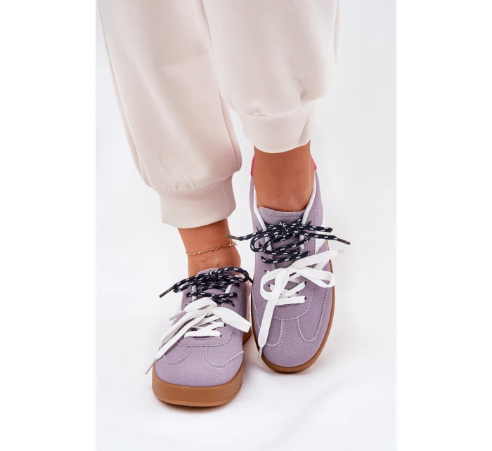 Nízké Dámské Tenisky S Dvojitým Šněrováním Fialové Ventus