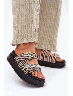Dámské Pantofle S Přezkami Na Platformě Zebra model 21696604 - Boto
