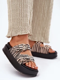 Dámské Pantofle S Přezkami Na Platformě Zebra model 21696604 - Boto